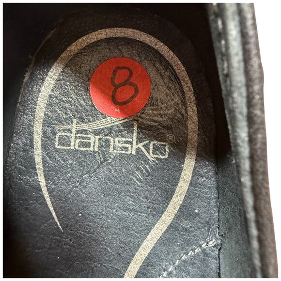 DANSKO Tenley Women's 38/US 8 Slip On Clog Black Brown Nappa Leather Shoe READ - Picture 10 of 11